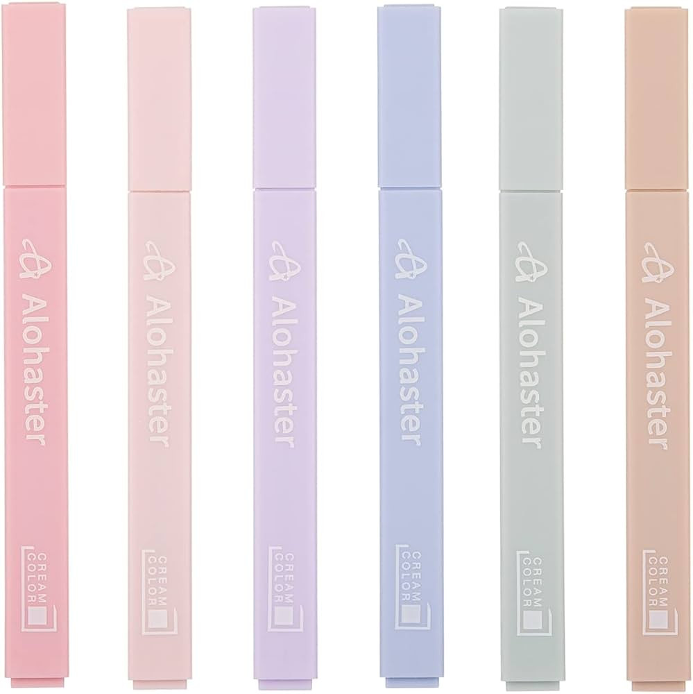 Alohaster HPSIZEE Aesthetic Cute Highlighters Mild Assorted Colors With Soft Chisel Tip, No Bleed... | Amazon (US)