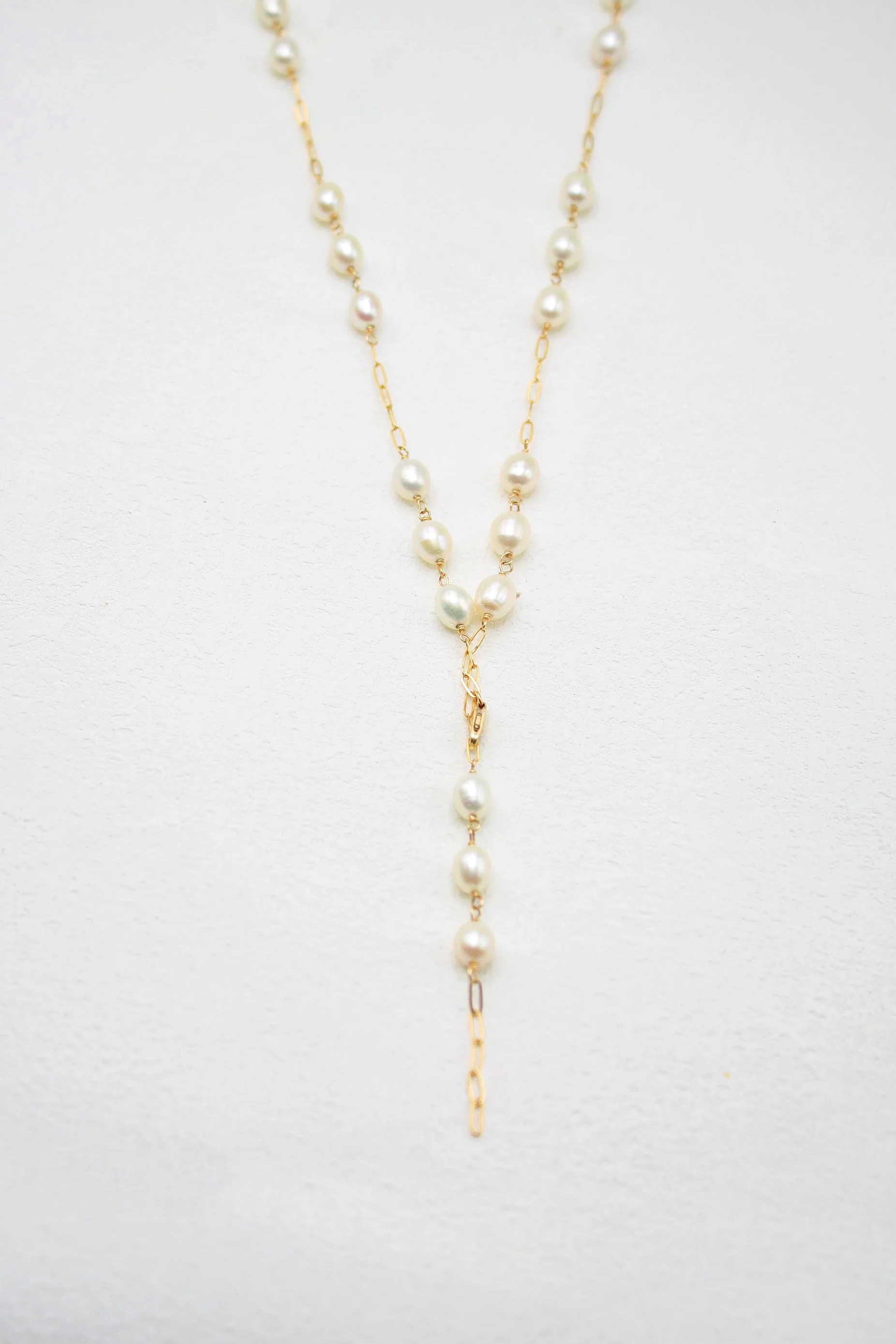 Y-Drop Pearl Necklace - 14k Gold Filled Jewelry by Apelila | Apelila Jewelry