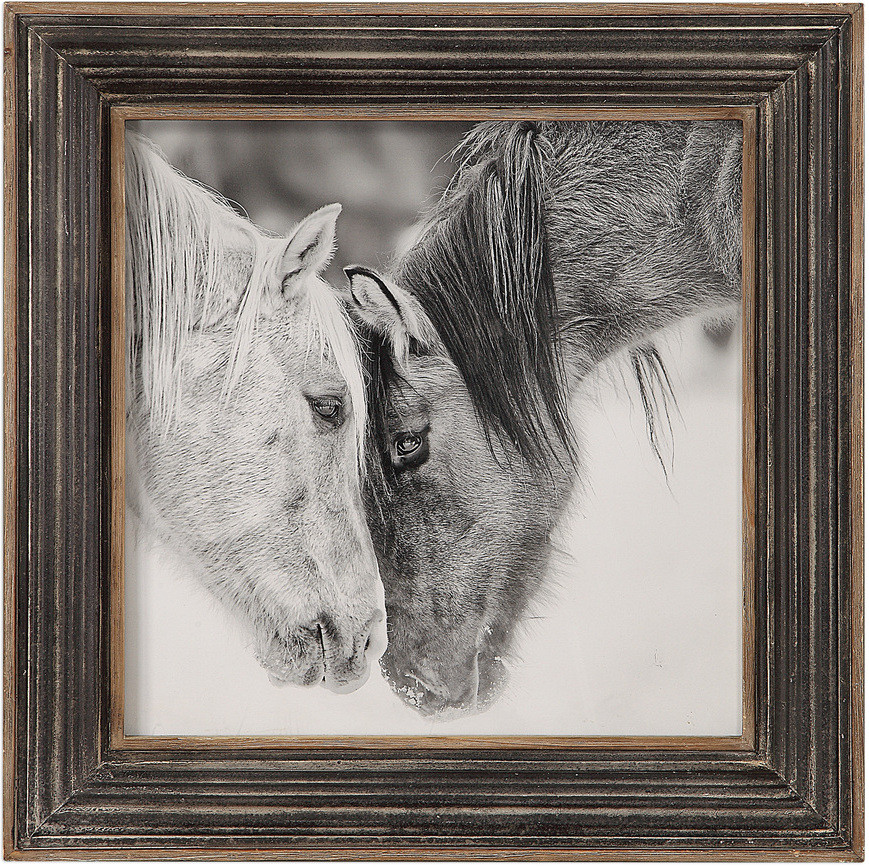Uttermost Custom Black And White Horses Print | 1stopbedrooms