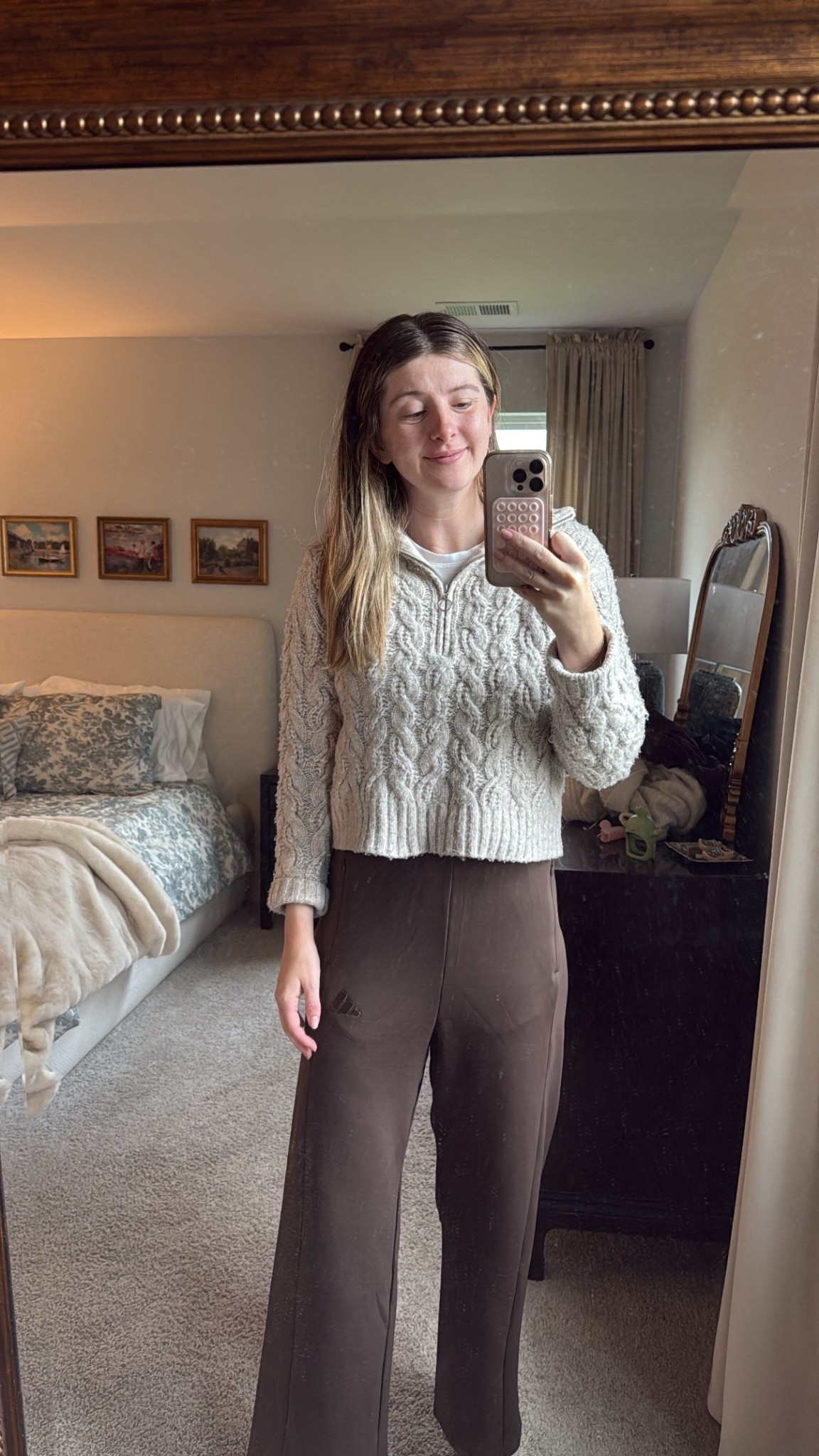 If I was going to wear sweatpants to Thanksgiving dinner I’d wear these chocolate brown adidas. They look like slacks almost. They’d be so cute with an even longer sweater than my current fit  

I found these at Costco but I linked similar pants here!

#LTKHoliday #LTKFindsUnder50 #LTKStyleTip