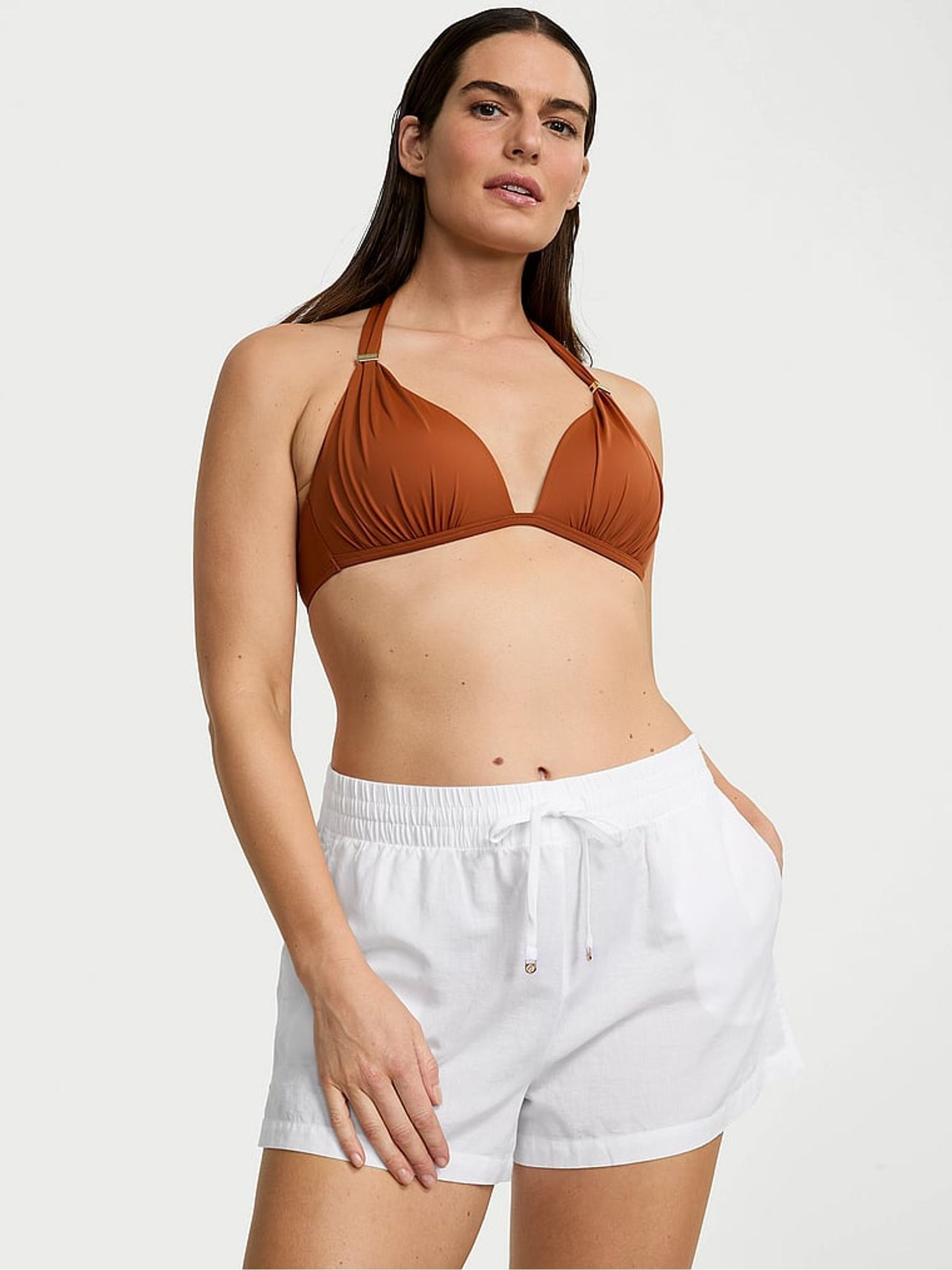 White Linen Cover Up Shorts | Victoria's Secret UK | Victoria's Secret UK