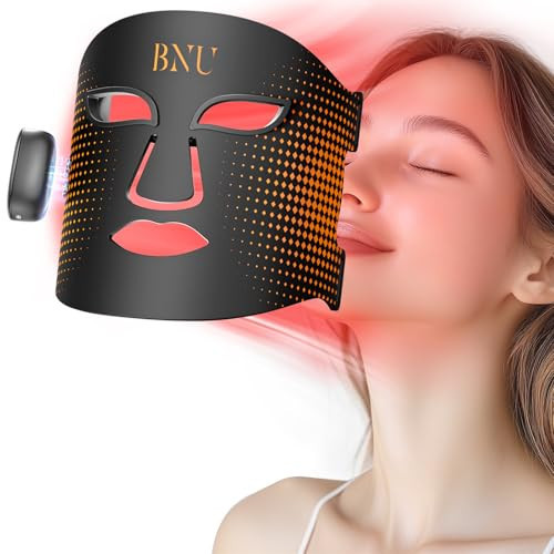 BNU Wireless Red Light Therapy for Face, 4 Modes LED Light Therapy Mask with 400 LED Beads, Dual 1000mAh Remote Control, 850NM Infrared Red Light Therapy for Anti-Aging at Home & Travel | Amazon (US)
