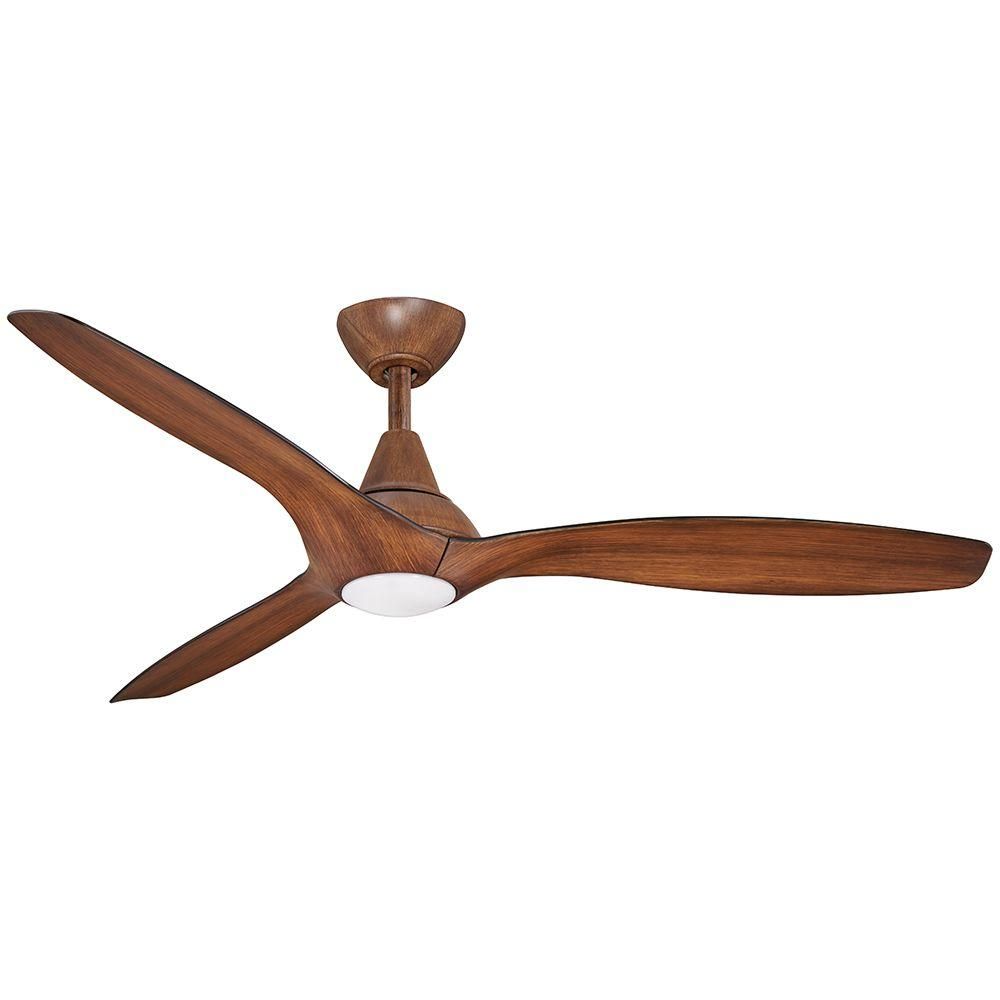 Tidal Breeze 56 in. LED Indoor Distressed Koa Ceiling Fan with Light and Remote Control | The Home Depot
