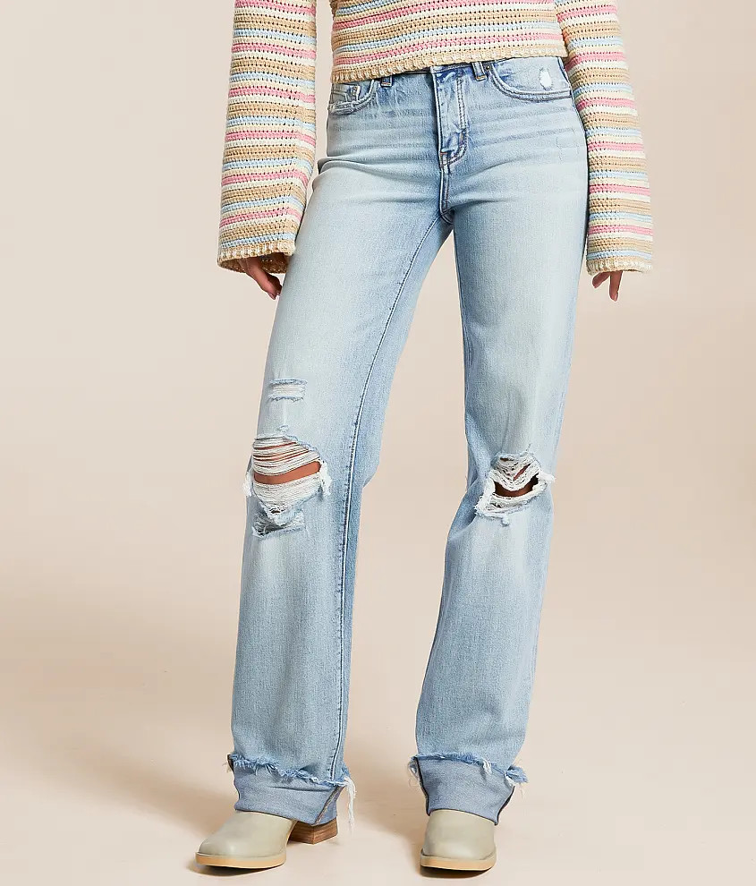Andi Classic Straight Stretch Cuffed Jean | Buckle