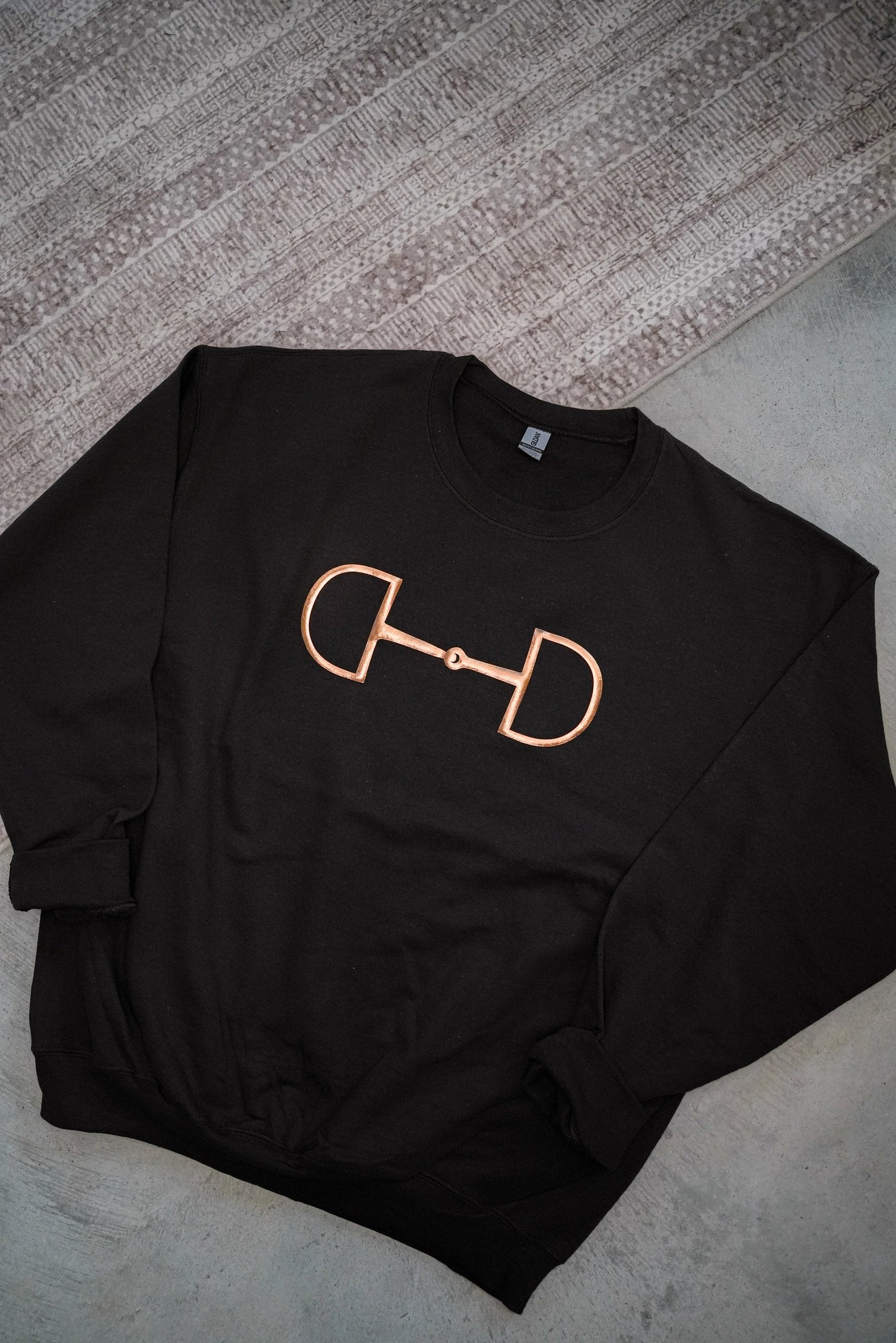 NEW!! "Metallic Cowgirl" Horsebit Sweatshirt in Black | Glitzy Bella