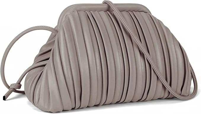 NIUEIMEE ZHOU Ruched Dumpling Bag for Women PU Leather Cloud Handbag Clutch Purse Retro Shoulder ... | Amazon (US)