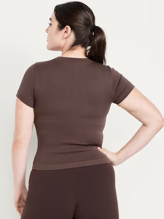 Exhale Seamless Fitted Rib T-Shirt | Old Navy (US)