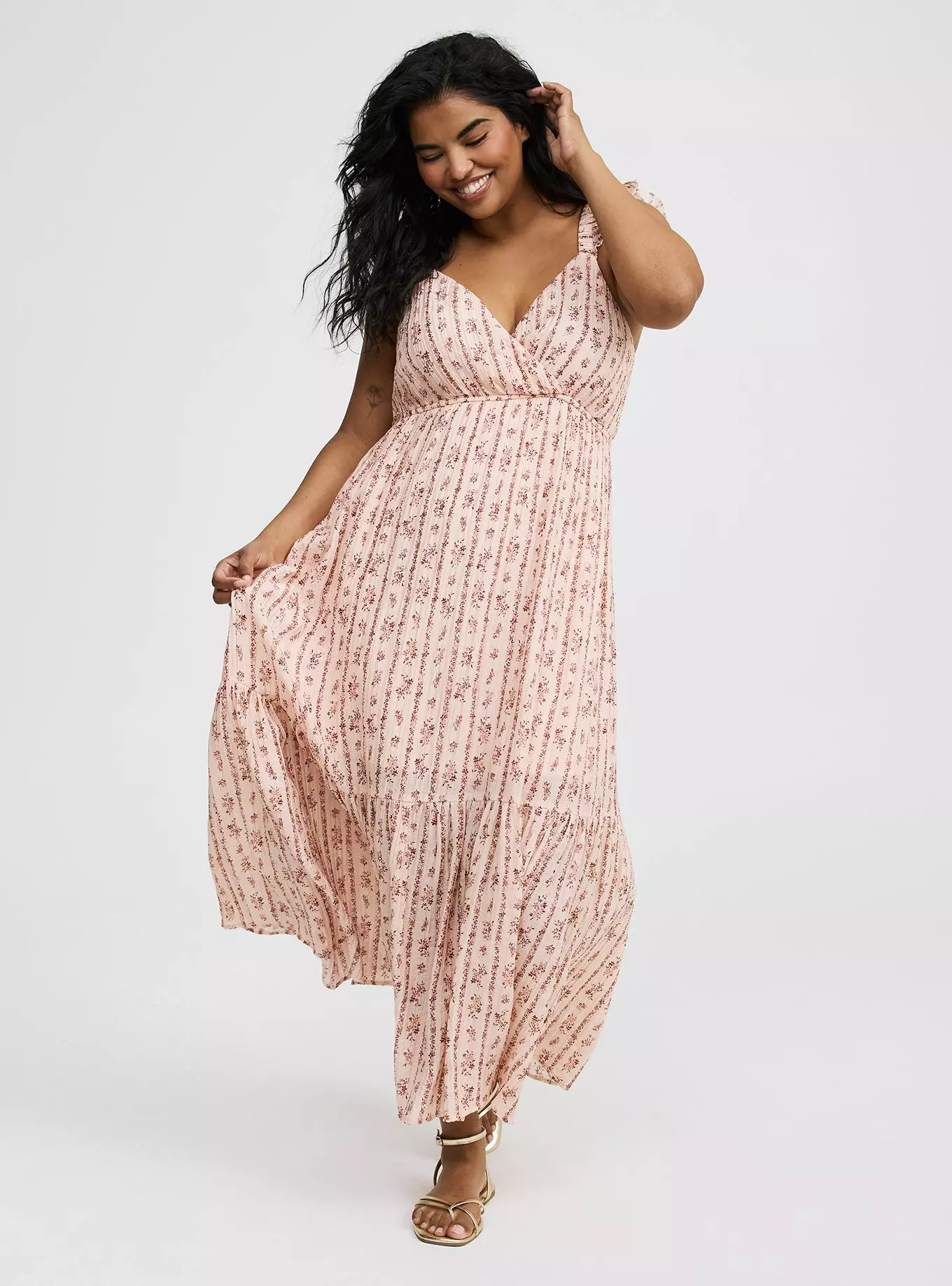 Maxi Ruffle-Sleeve Surplice Dress | Torrid (US & Canada)