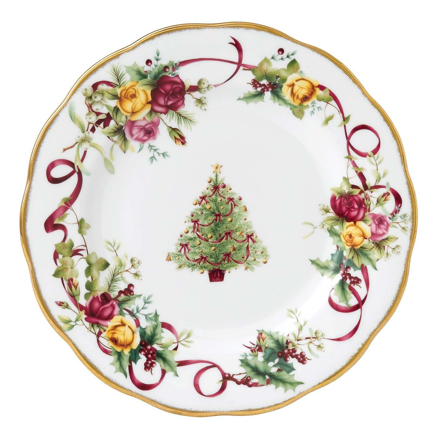 Royal Albert Old Country Roses Christmas Tree Salad Plate | Royal Albert | Wedgwood