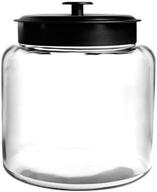 Anchor Hocking 1.5 Gallon Montana Glass Jar with Fresh Seal Lid, Black Metal, Set of 1 | Amazon (US)
