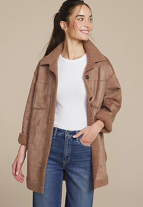 Cognac Shearling Jacket | Maurices