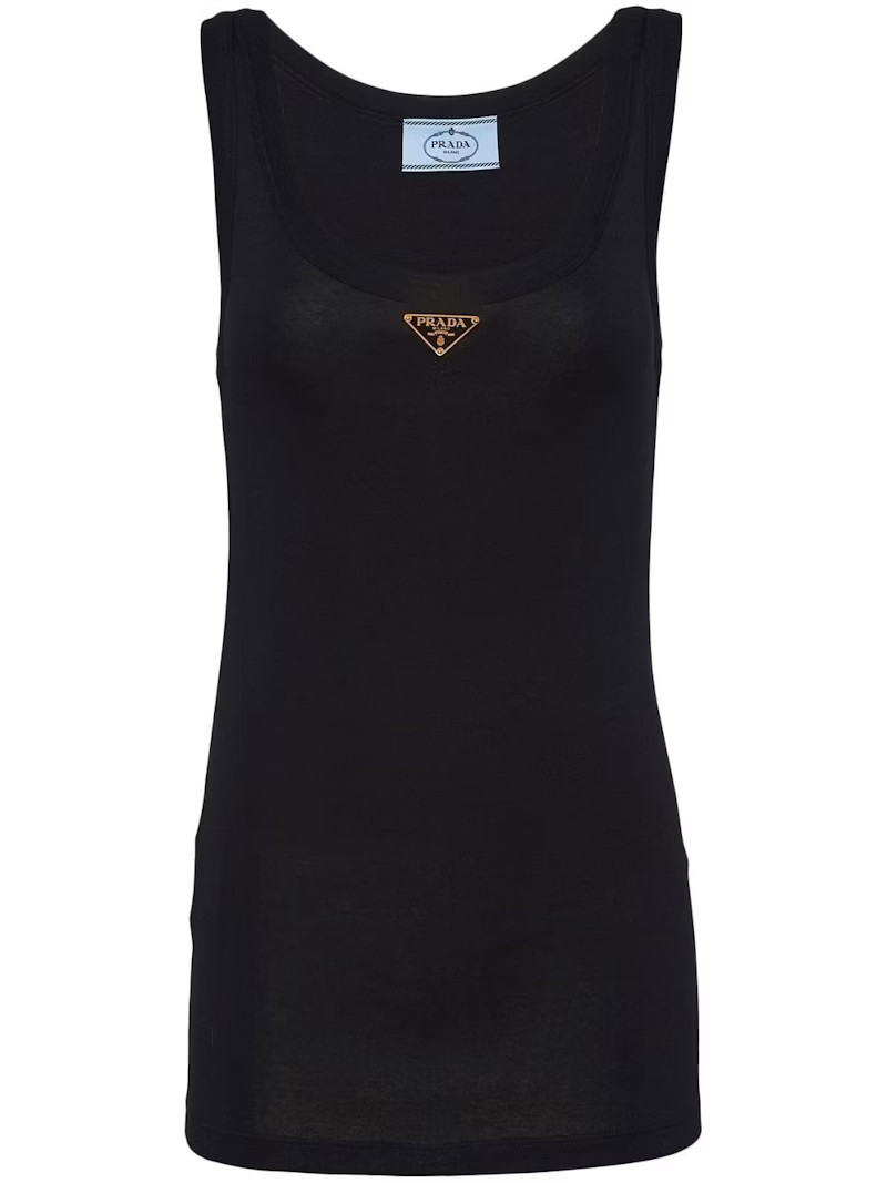 Women's Prada Enamel Logo Plaque Tank Top in Black | StockX