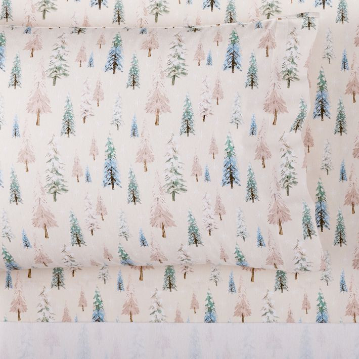 Winter Wonderland Flannel Organic Sheet Set | Pottery Barn Teen