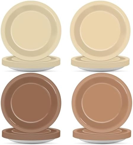 48Pcs Brown Theme Birthday Party Paper Plates for Boho Baby Shower Table Supplies 7" Brown Gradie... | Amazon (CA)