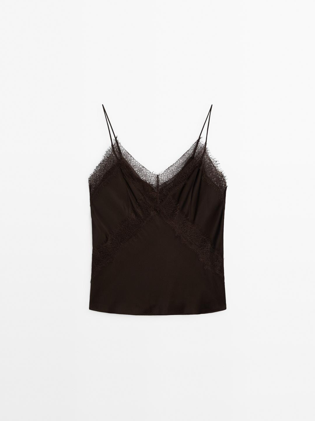 Wool blend camisole top | Massimo Dutti UK