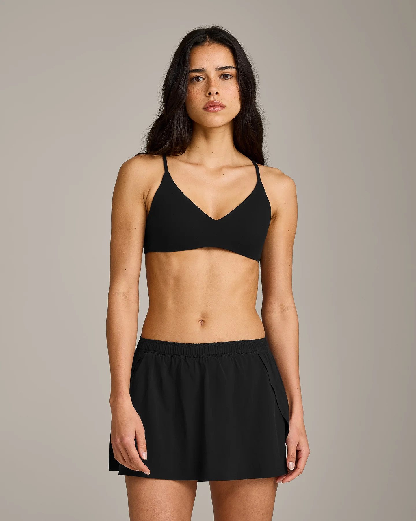 EasyLift™ Ultra Minimal Bralette with Gray Logo 
 Black | Oner Active (UK / US)