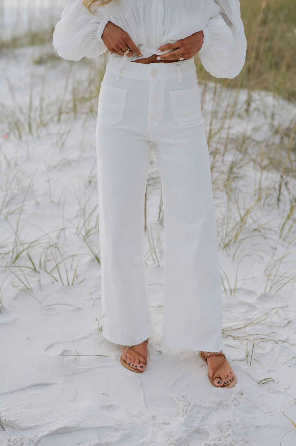 Suzanne Straight Leg Pants- Cream | These Three