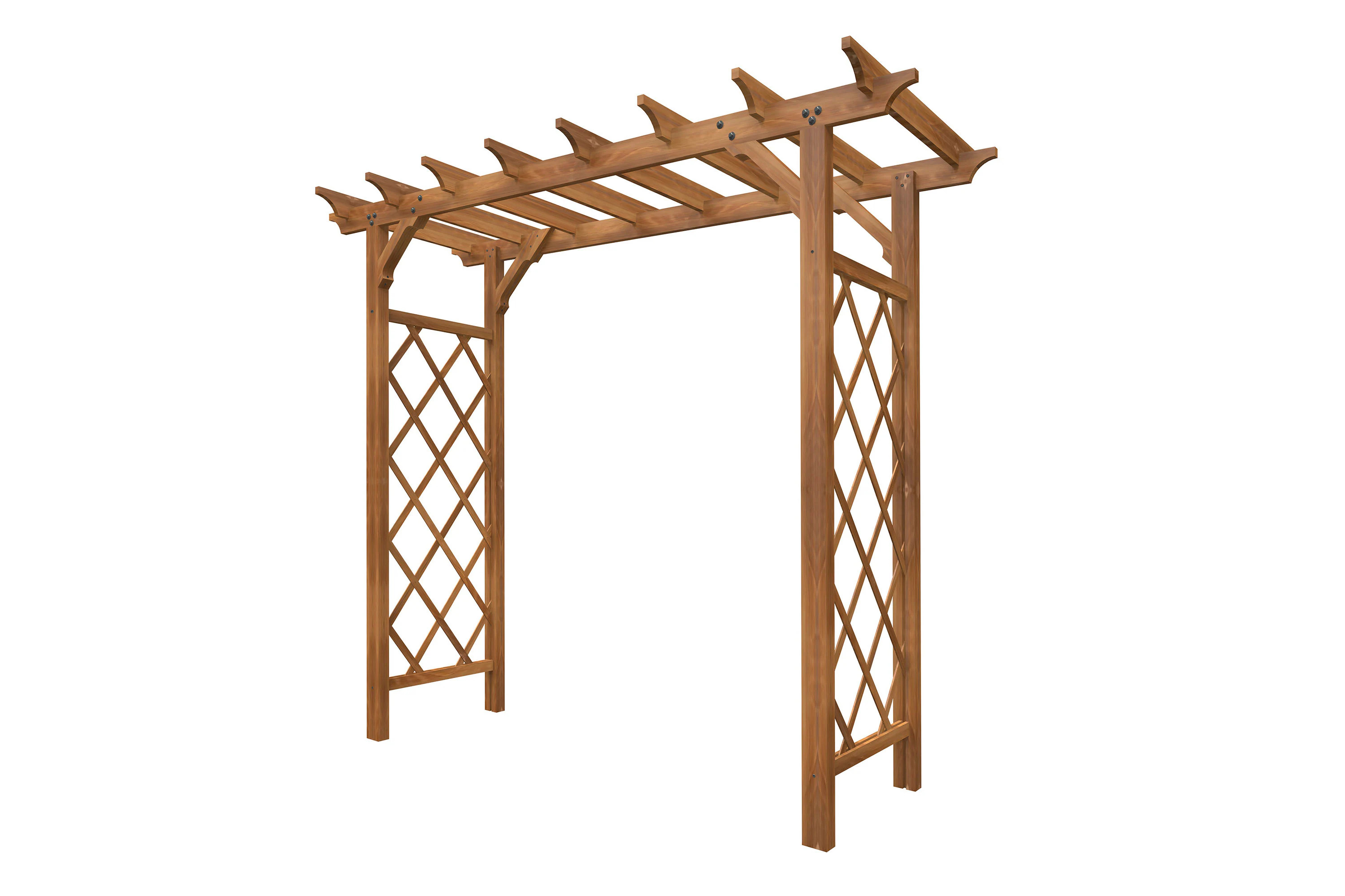 Vita Wood 7.08-ft W x 7.44-ft H Flat Golden Brown Cedar Garden Arbor one_size | VA68898 | Lowe's