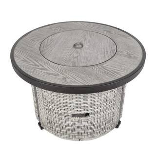 36 in. Gas Propane Fire Pit Table, 50000 BTU Round Gas Fire Table with Lid and Lava Rock Firepit7... | The Home Depot