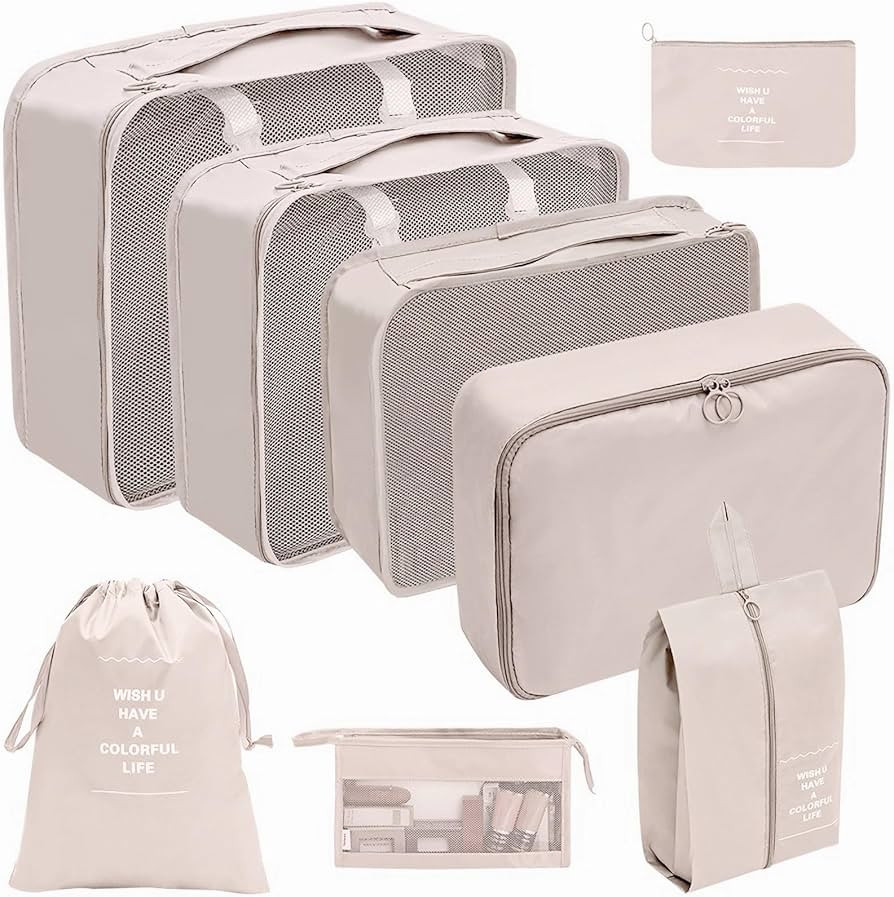 Koffer Organizer Set, 8 Stück Packing Cubes Würfel Reiseverpackungen für Koffer, Organisations... | Amazon (DE)