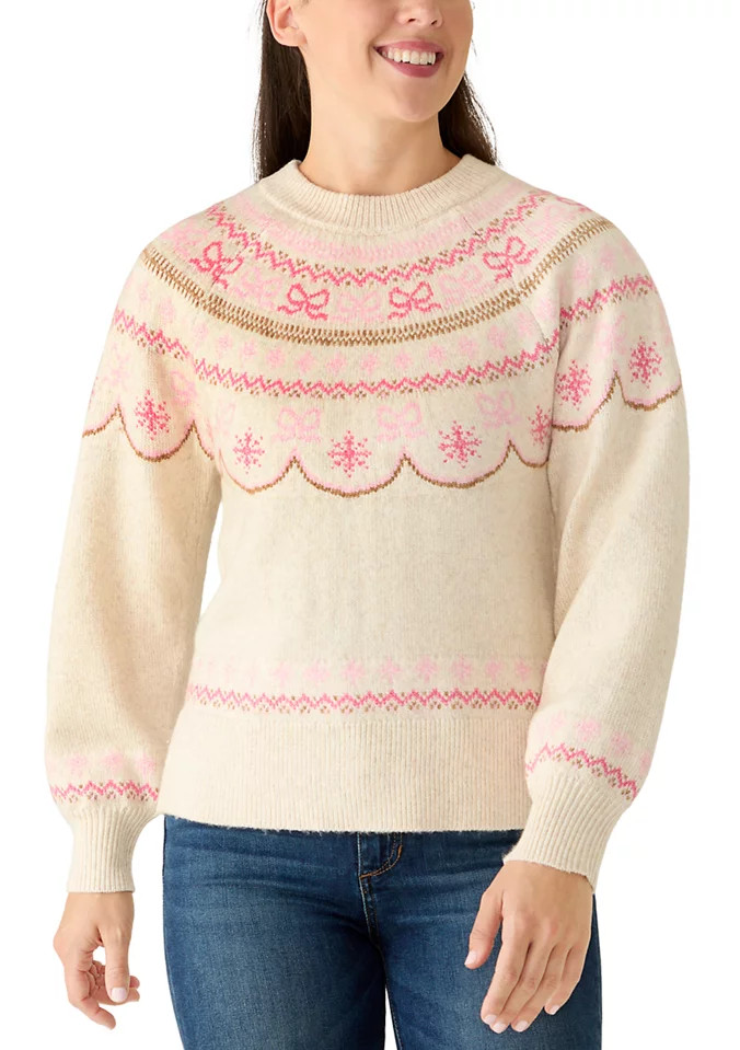 Women's Fair Isle Crew Neck Sweater | Belk