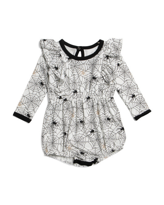 Infant Girls Long Sleeve Spider Bubble Romper | TJ Maxx