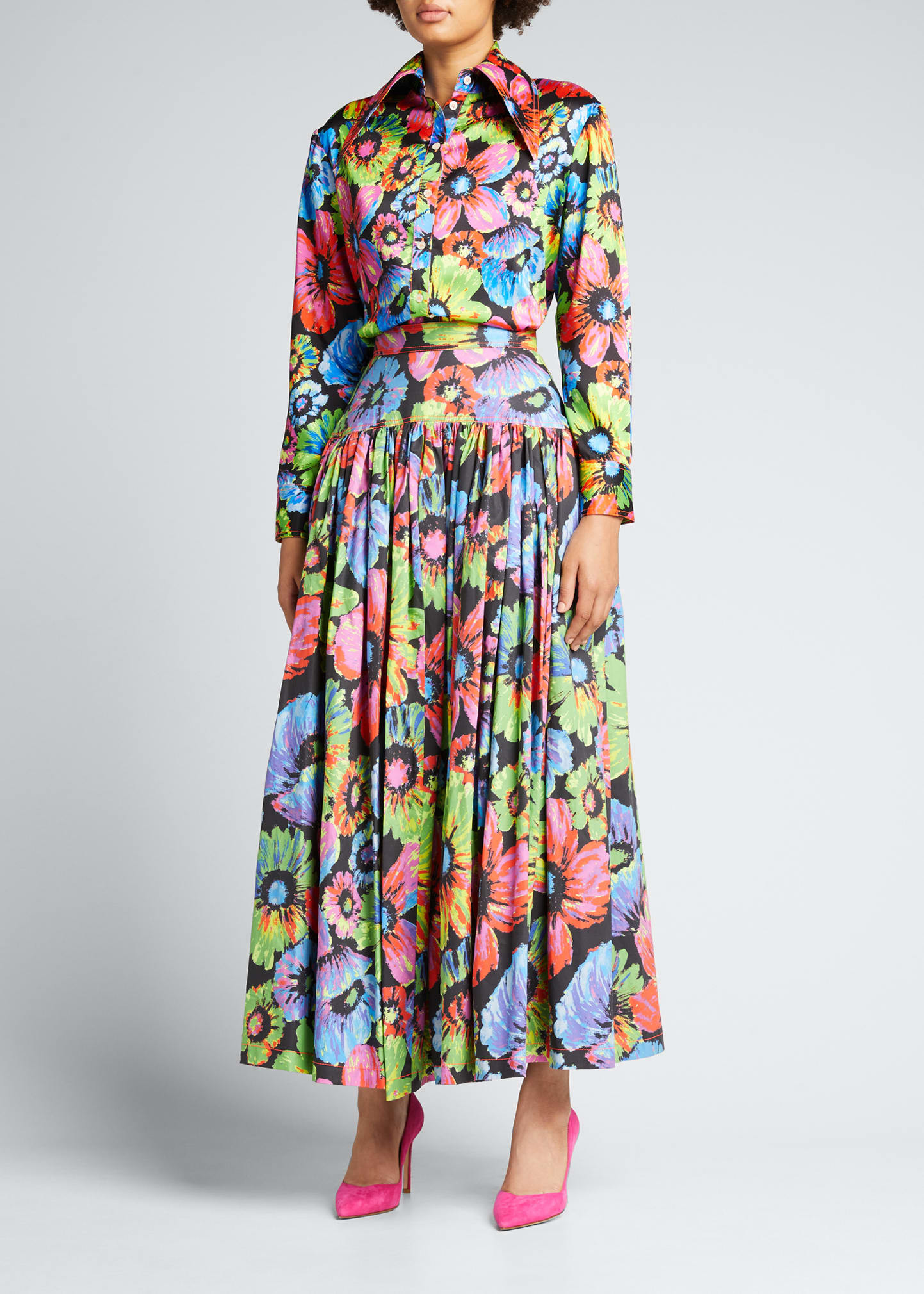 Painterly Floral Print Slim Shirt | Bergdorf Goodman