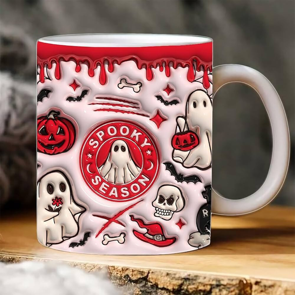 Halloween Mug Decorations Pumpkin Ghost Coffee Cup, Happy Halloween Pattern Mug Ceramic Mugs, Tri... | Amazon (US)
