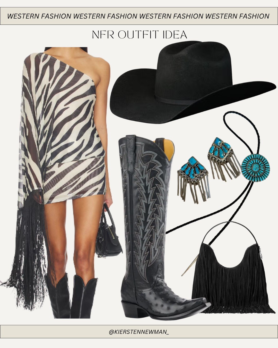 NFR OUTFIT IDEA - zebra print fringe dress - going out - Vegas - Christmas party dress - wedding guest dress - western chic - black exotic cowgirl boots - cowboy boots - cowgirl black felt hat - cowboy felt hat - Turquoise jewelry - fringe bag - rodeo - PBR - national finals rodeo - country concert outfit - Ella Langley outfit idea

#LTKgrwm #LTKootd