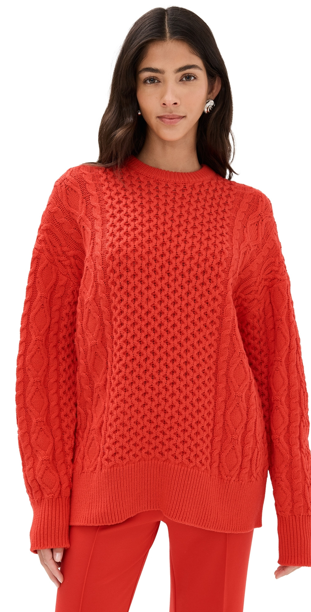 STAUD Tracy Sweater Red Rose L | Shopbop