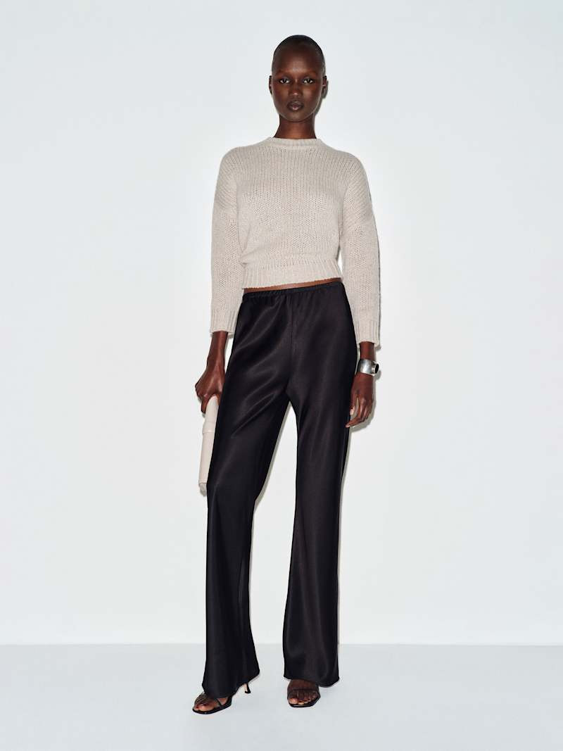 Gale Satin Mid Rise Bias Pant | Reformation (Global)