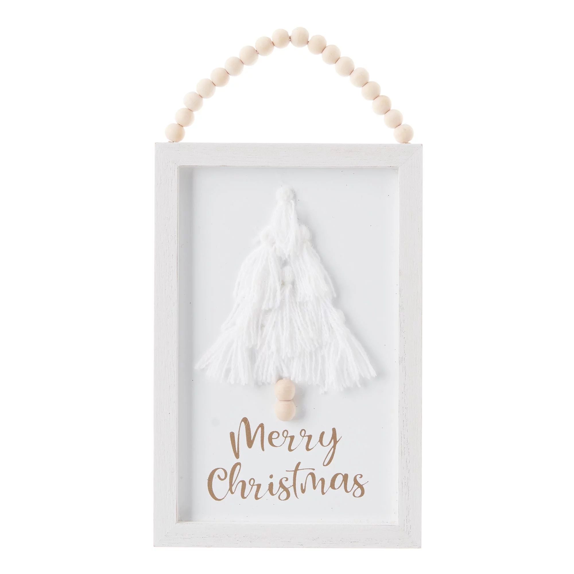 Holiday Time Wooden Christmas Ornament, White Tree | Walmart (US)