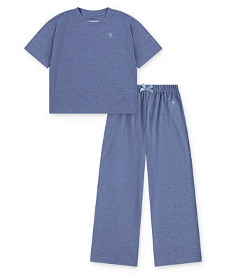 Girls' Boxy T-Shirt and Matching Pants, 2-Piece Pajama Set | Macy's