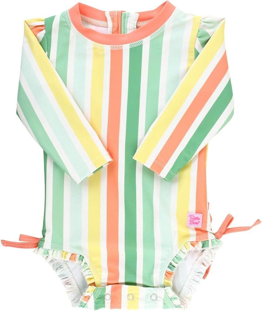 RuffleButts® Baby/Toddler Girls Long Sleeve One Piece Swimsuit with UPF 50+ Sun Protection | Amazon (US)