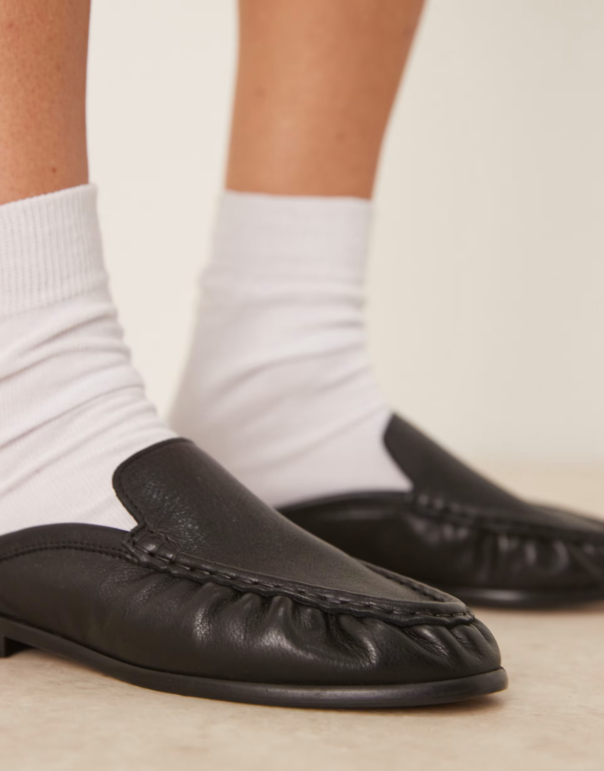 ASOS DESIGN Mellow premium loafer mules in black leather | ASOS | ASOS (Global)