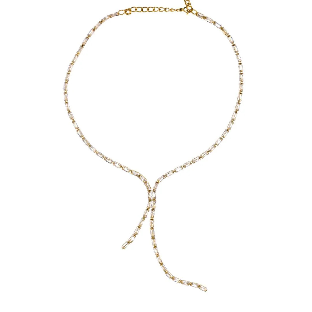 Baguette Crystal Drop Necklace - Ahava J | Ahava Jewels