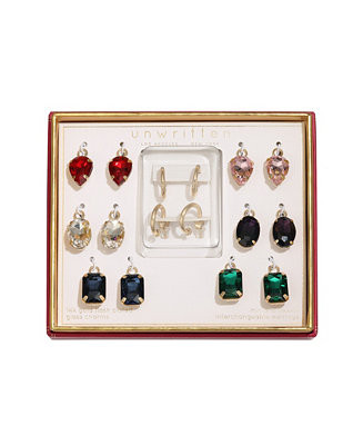 Unwritten Multi-Color Glass Mix and Match Hoop Earring Set - Macy's | Macy's