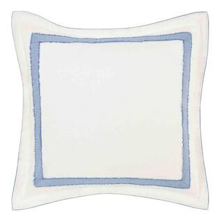 Mila 1-Piece Blue Solid Cotton Blend European Sham | The Home Depot