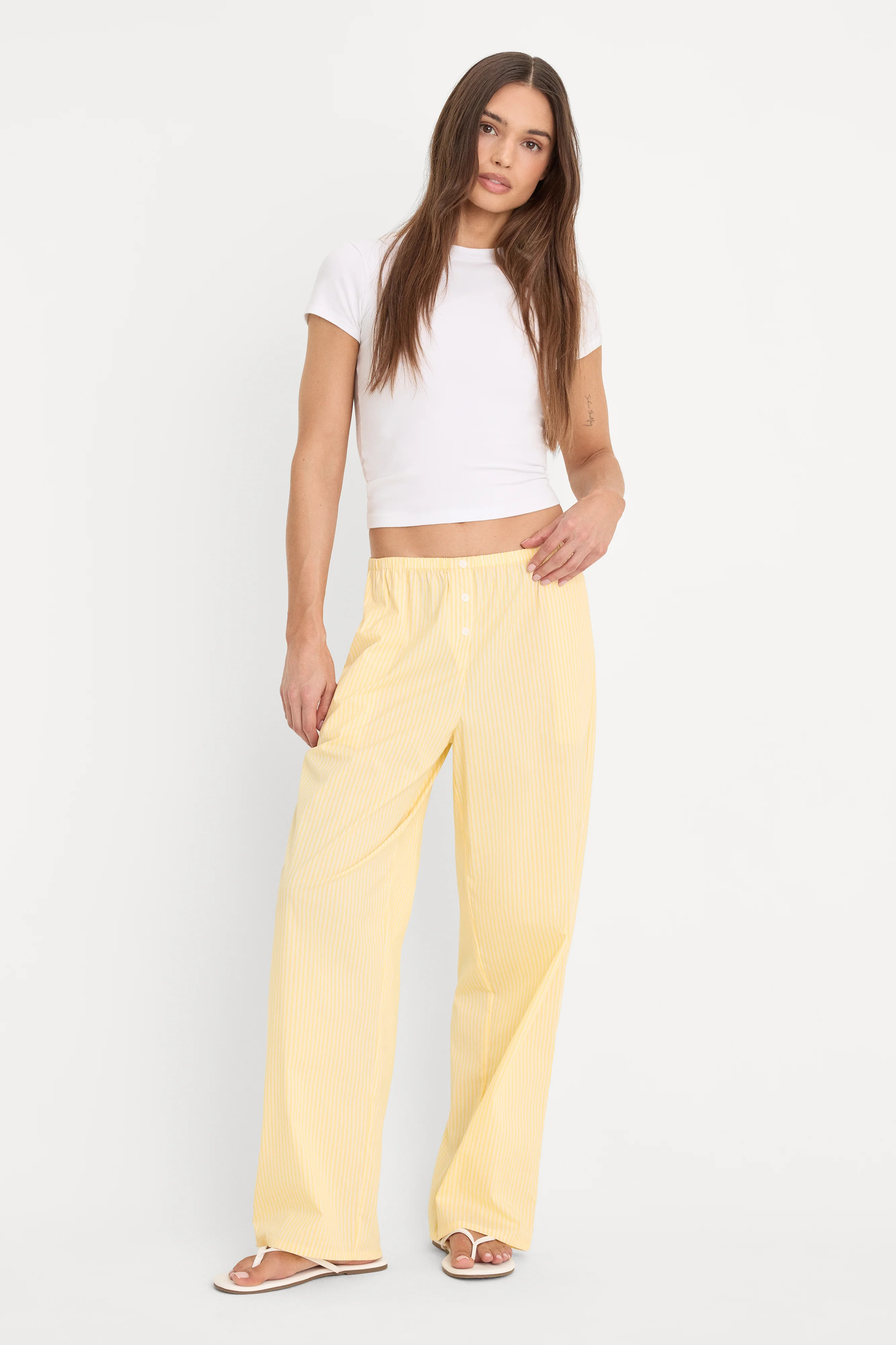 POPLIN PULL ON PANTS | BUTTERBEAM STRIPE - GOOD AMERICAN | Good American