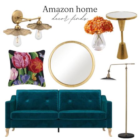 eclectic home decor inspo, teal velvet couch, floral crochet pillow

#LTKSeasonal #LTKhome