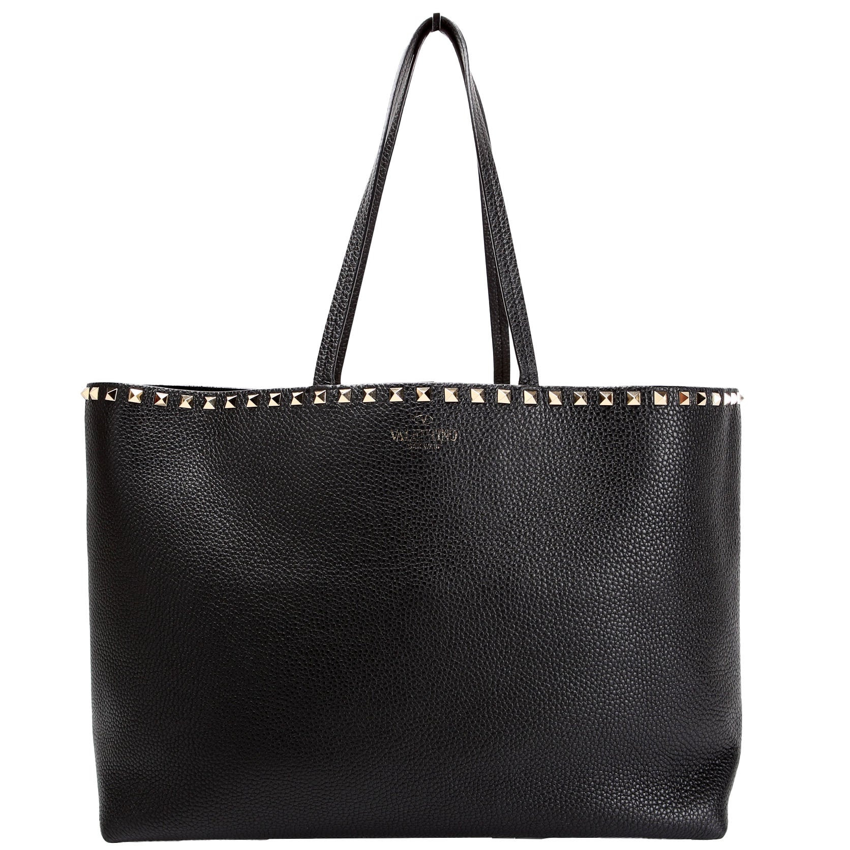 Rockstud Large Shopping Tote Black | Keeks Designer Handbags