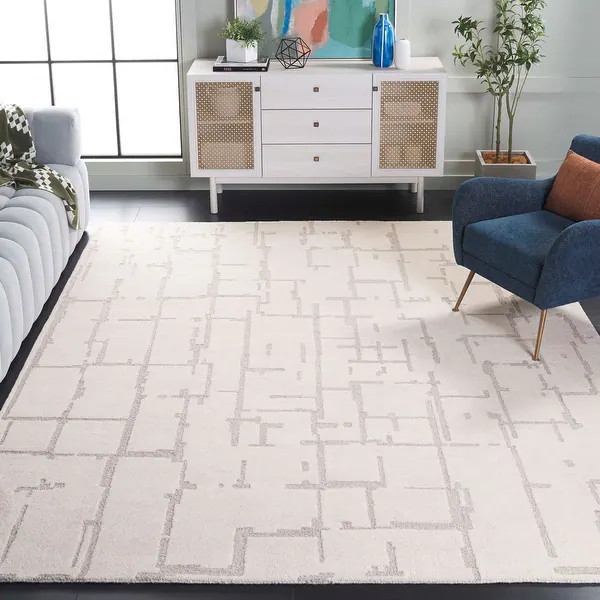 SAFAVIEH Handmade Ebony Berlinda Contemporary Wool Rug - Bed Bath & Beyond - 39051088 | Bed Bath & Beyond