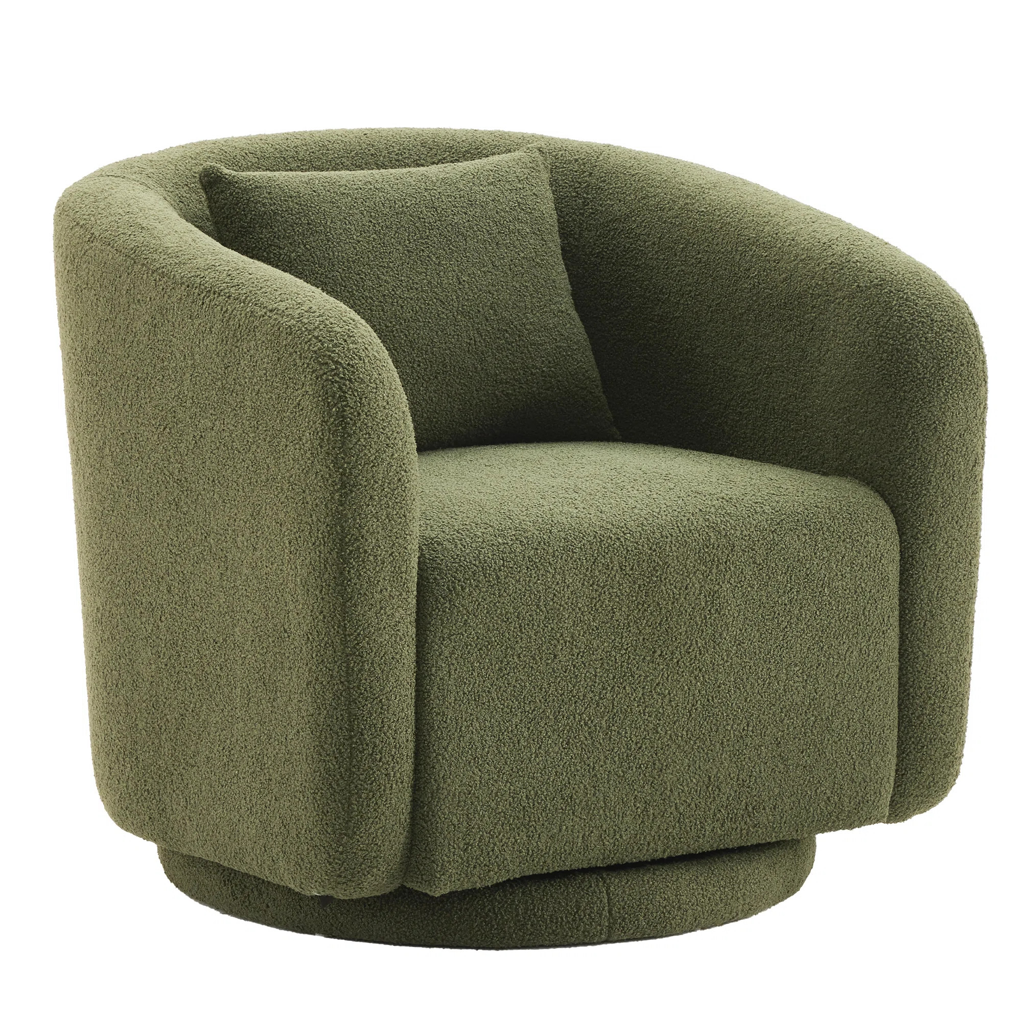 Boucle Polyester Upholstered Swivel Armchair (Set Of 2) | Wayfair North America