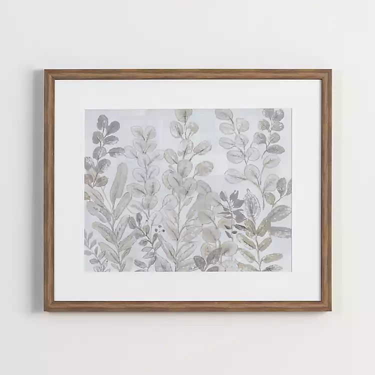 New! Gray Growing Leaves Framed Art Print | Kirkland's Home