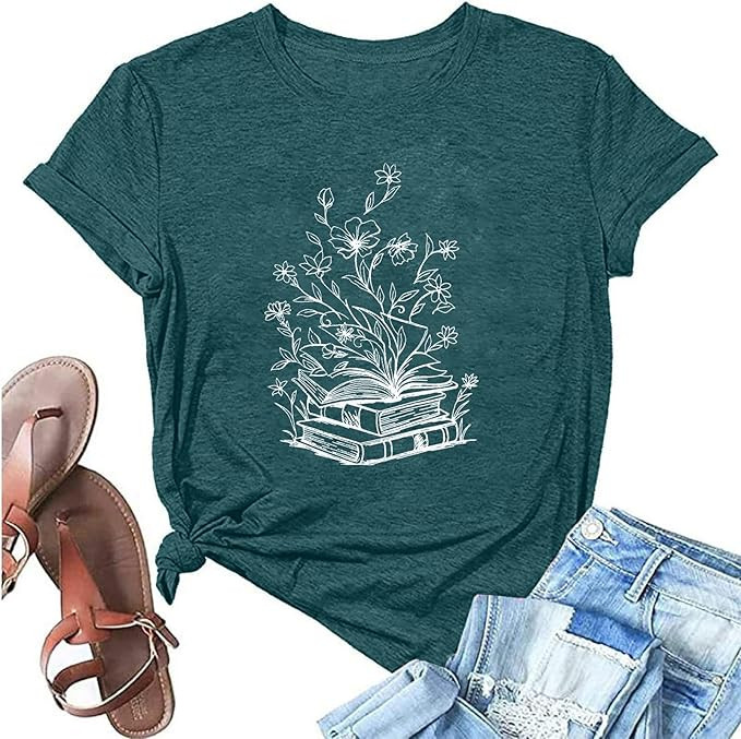 Book T-Shirts for Women It's A Good Day to Read Shirts Book Lovers Shirt Casual Short Sleeve Tee ... | Amazon (US)