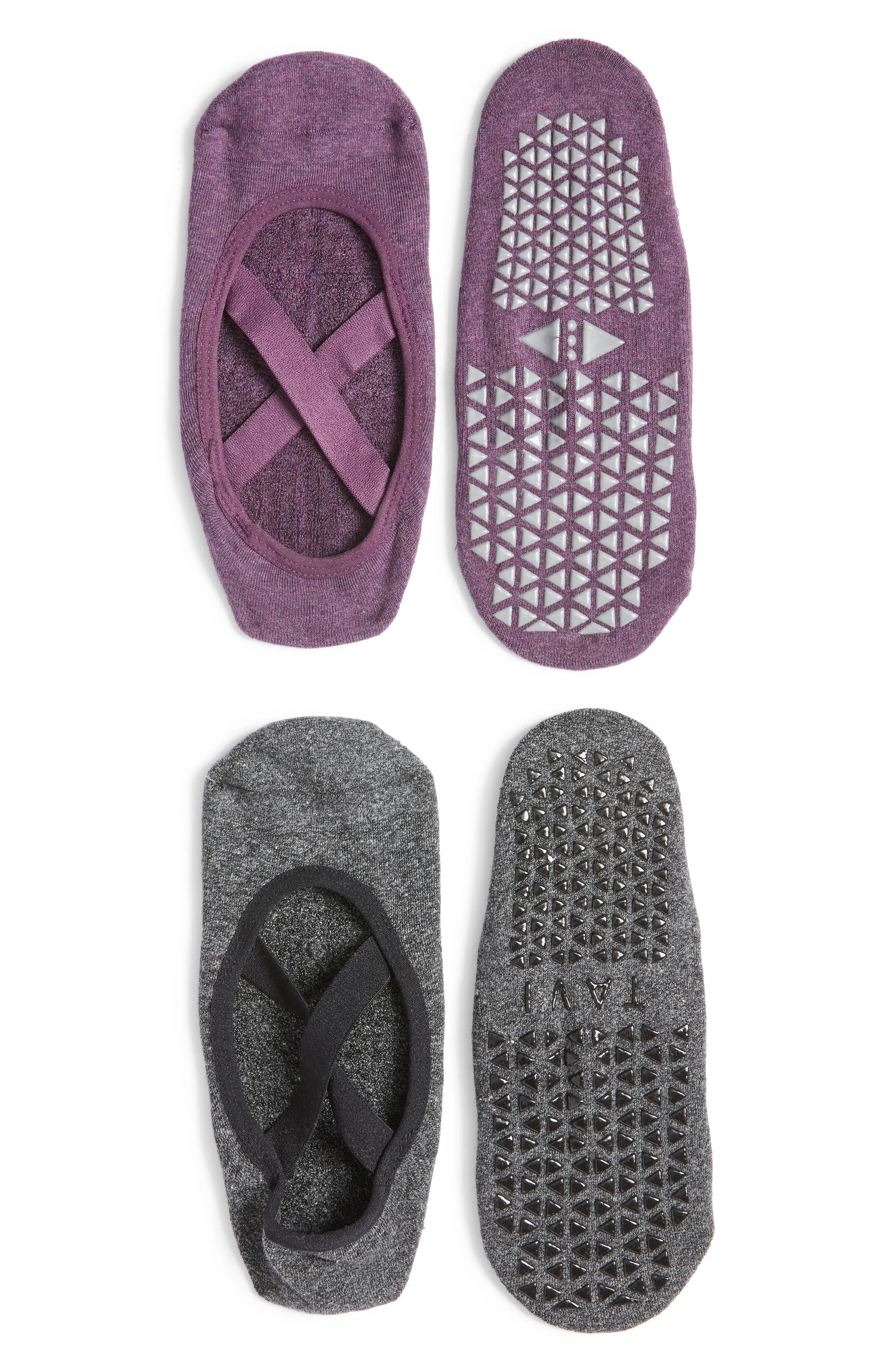 Women's Tavi Noir Chloe Assorted 2-Pack Grip Socks, Size Medium - Purple | Nordstrom