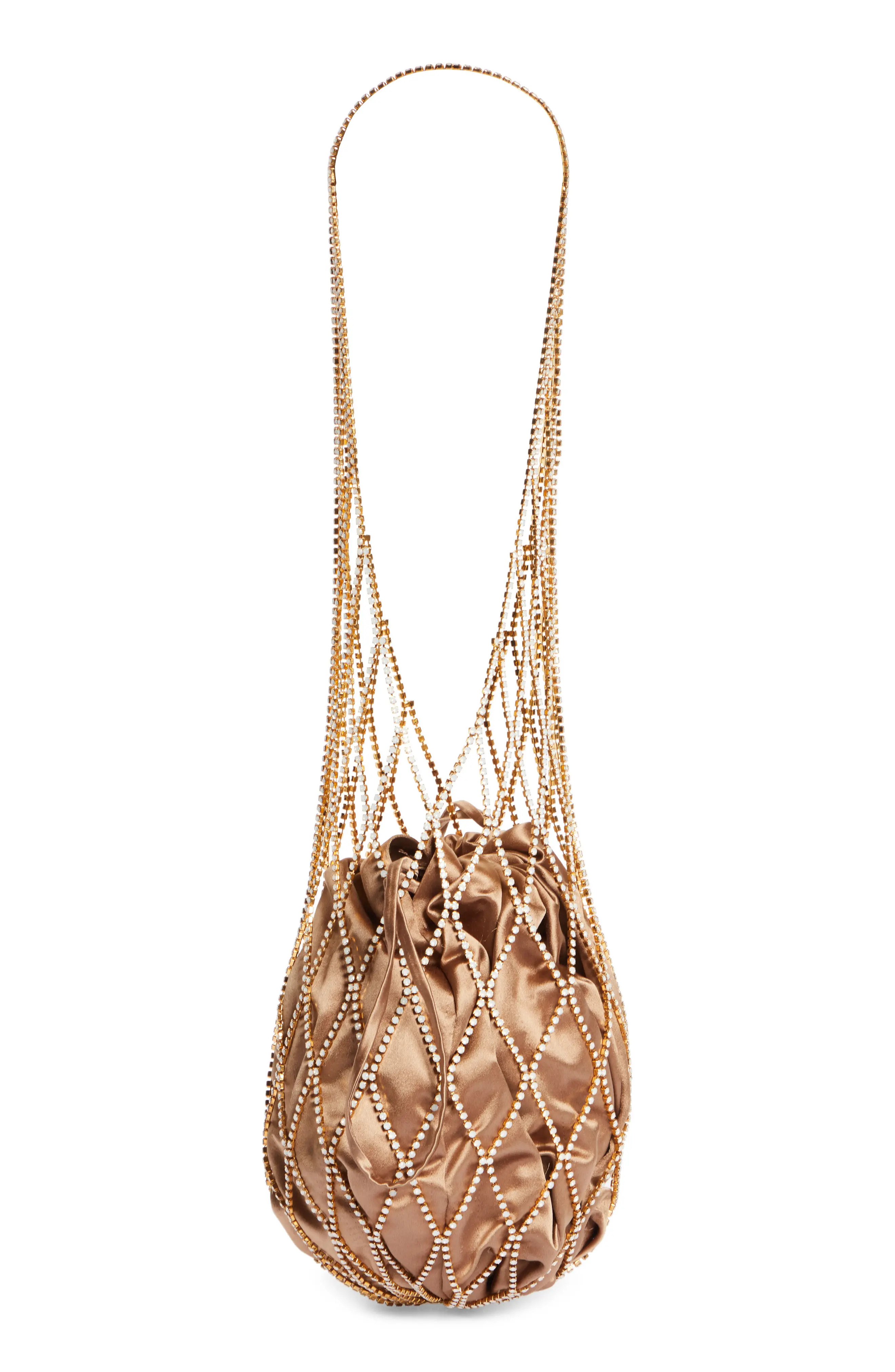 Benedetta Bruzziches Bellatrix Crystal Mesh & Satin Shopper in Opale at Nordstrom | Nordstrom