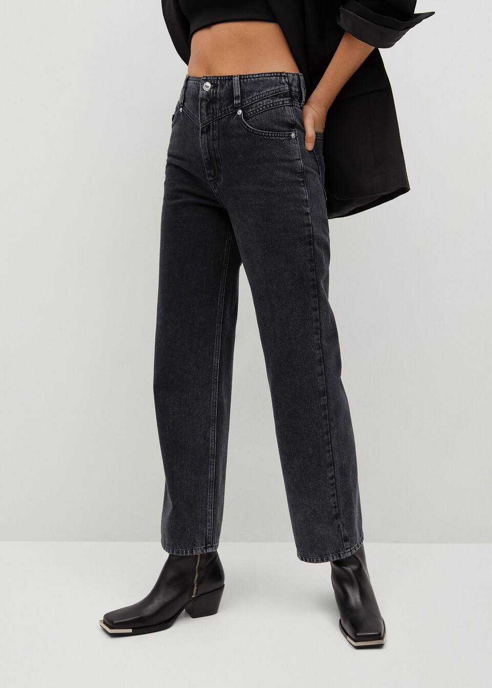 Wide leg high waist jeans | MANGO (US)