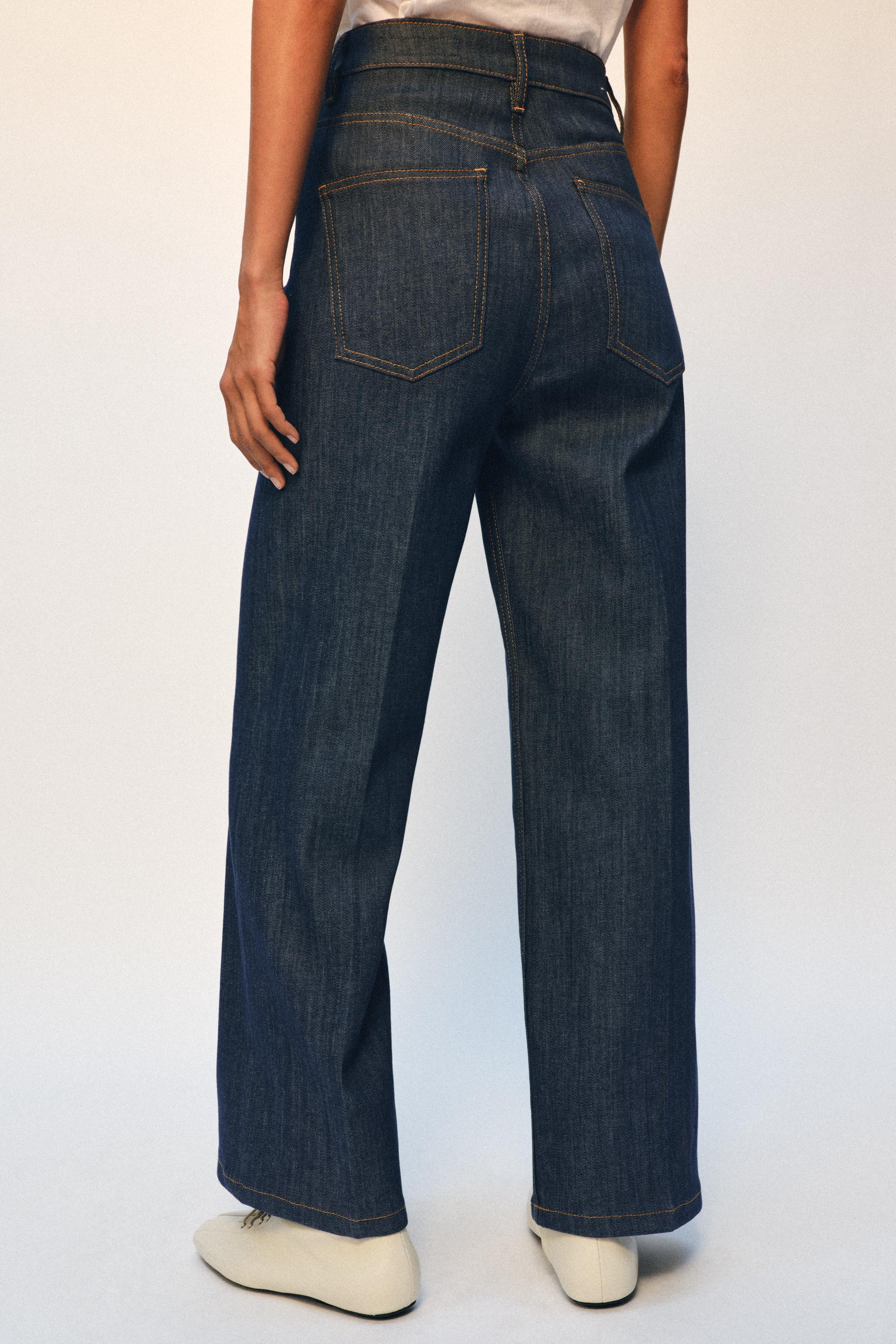 ZW COLLECTION WIDE LEG HIGH-RISE JEANS | Zara US