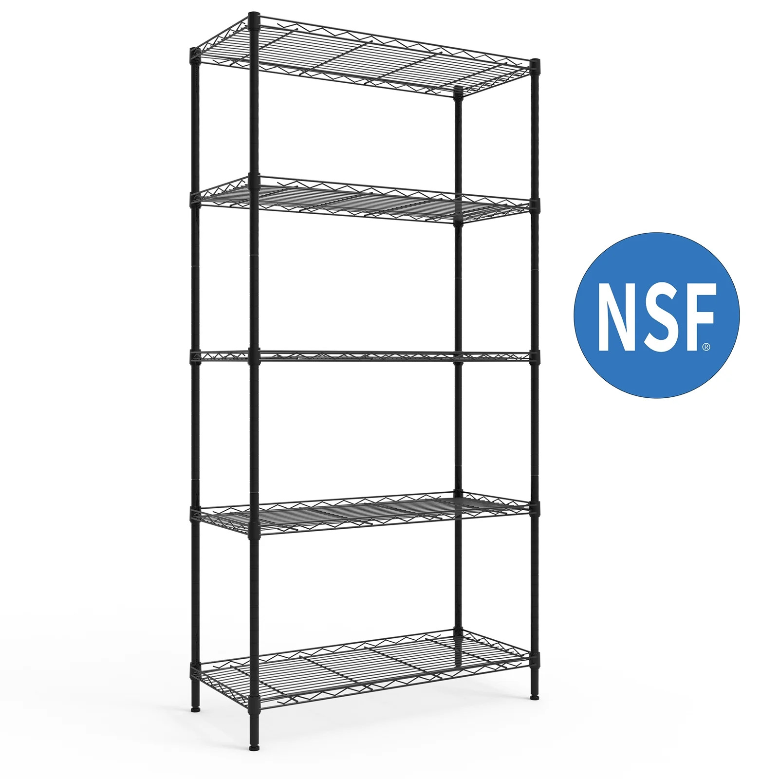 Ktaxon 5-Tier Wire Shelving Unit, Steel Storage Rack for Garage Office Kitchen Black, 30" W x 14"... | Walmart (US)
